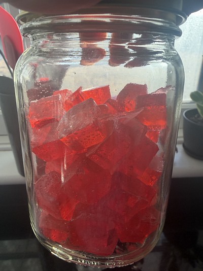 1 pound hard candy in glass jar $13